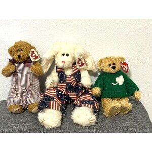 Ty Attic Treasures Collectible Bear LOT of 3 Dexter Patriotic Gloria & Blarney